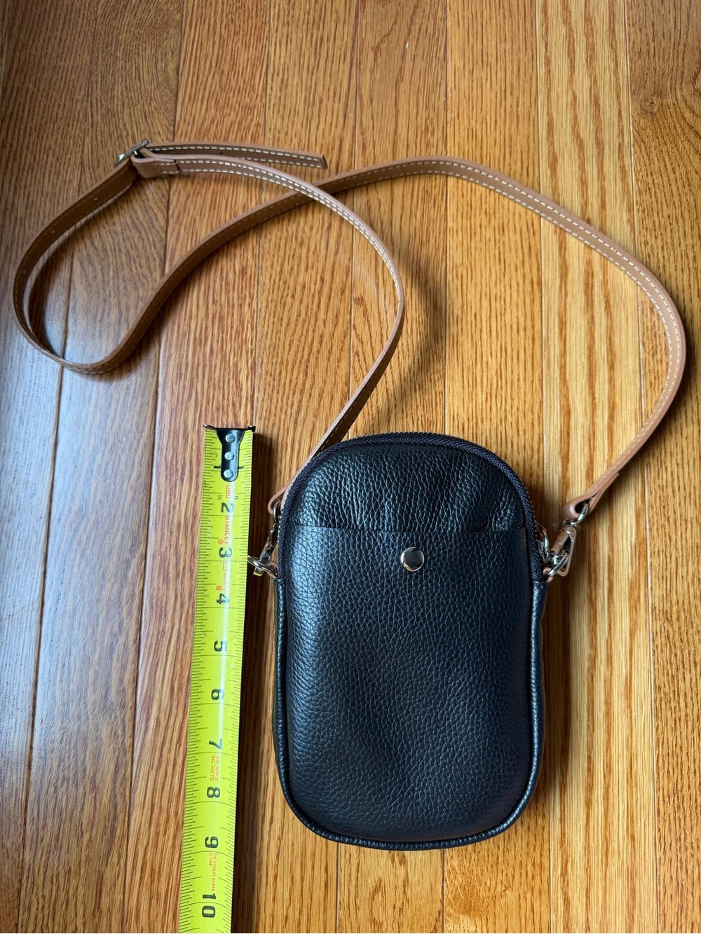 Made in Italy Divina Firenze Amanda Black Leather Crossbody Bag